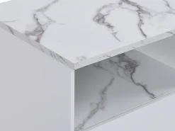 Isla de cocina con 2 puertas y 1 estante de MDF - Efecto mármol blanco - CORELINA