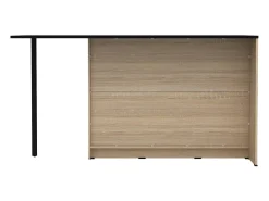 Isla de cocina con 2 puertas, 1 cajón y 2 estantes - Natural y negro - TUNORI