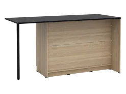 Isla de cocina con 2 puertas, 1 cajón y 2 estantes - Natural y negro - TUNORI