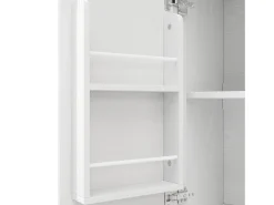 Isla de cocina con 3 puertas - Carrito de servicio de madera MDF - Blanco y natural claro