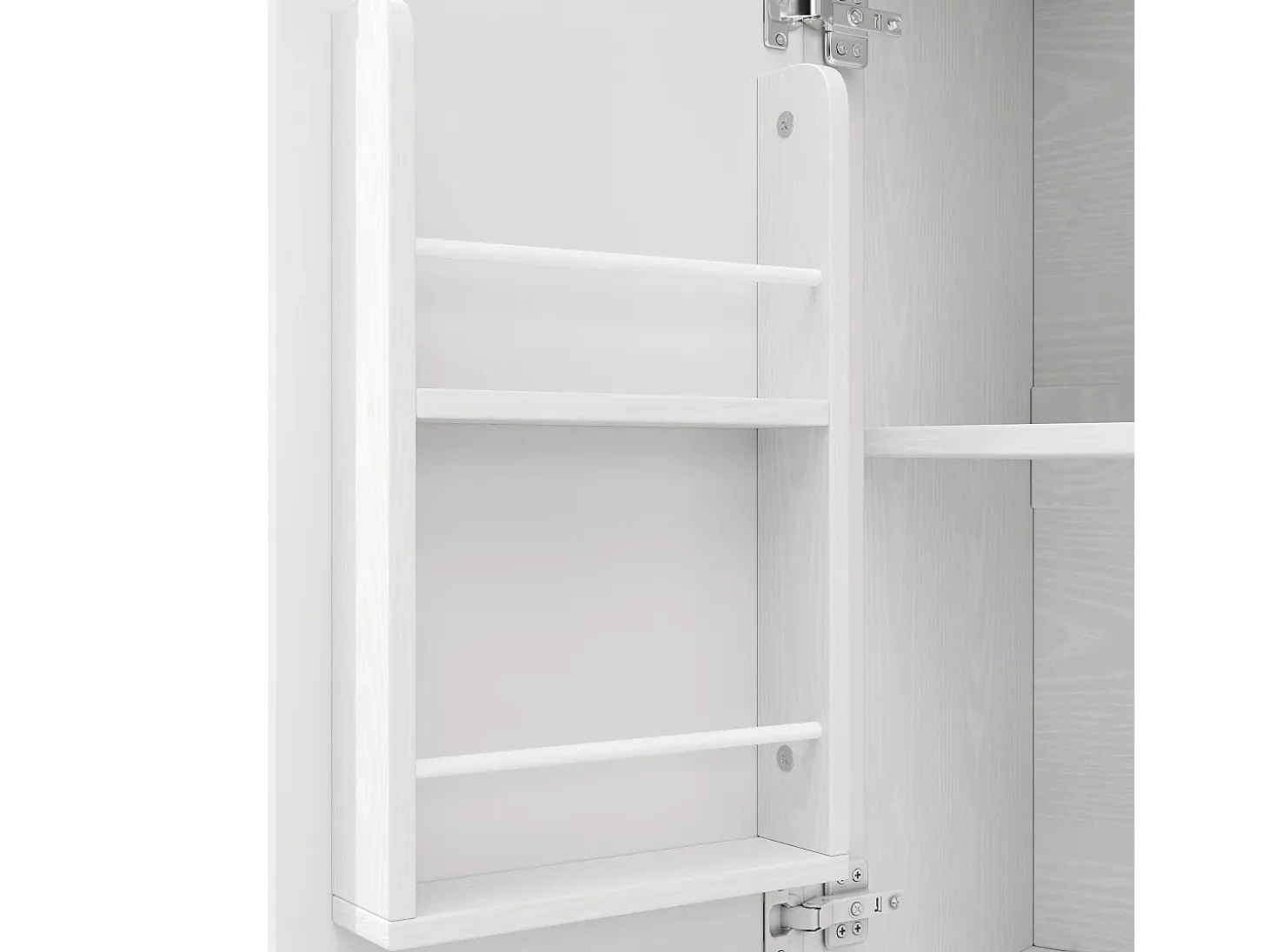 Isla de cocina con 3 puertas - Carrito de servicio de madera MDF - Blanco y natural claro