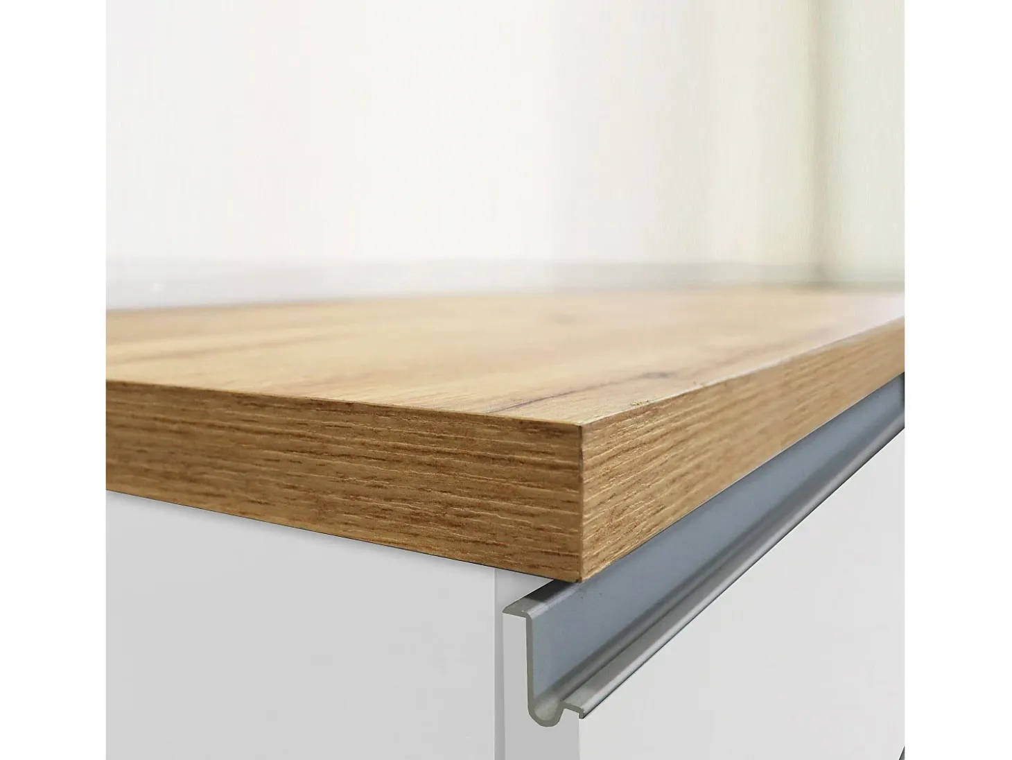 Isla de cocina efecto madera blanco brillo/roble 168x90x91 cm