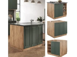 Isla de cocina green-gold country/gold power roble 90x60x82 fame-line