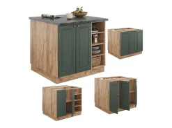 Isla de cocina green-gold country/gold power roble 90x60x82 fame-line