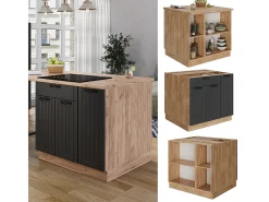 Isla de cocina gris oscuro 90x60x82 fame-line