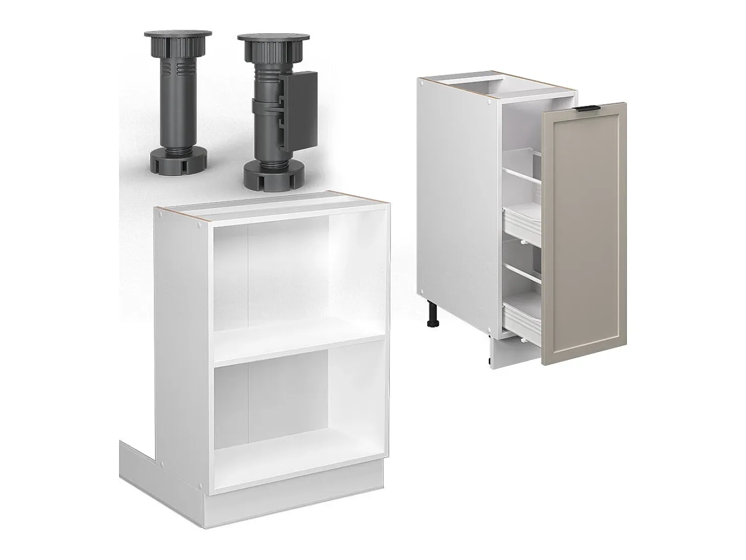 Isla de cocina grisbeige 90x60x82 fame-line
