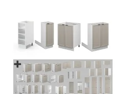 Isla de cocina grisbeige 90x60x82 fame-line