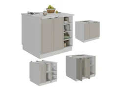 Isla de cocina grisbeige 90x60x82 fame-line