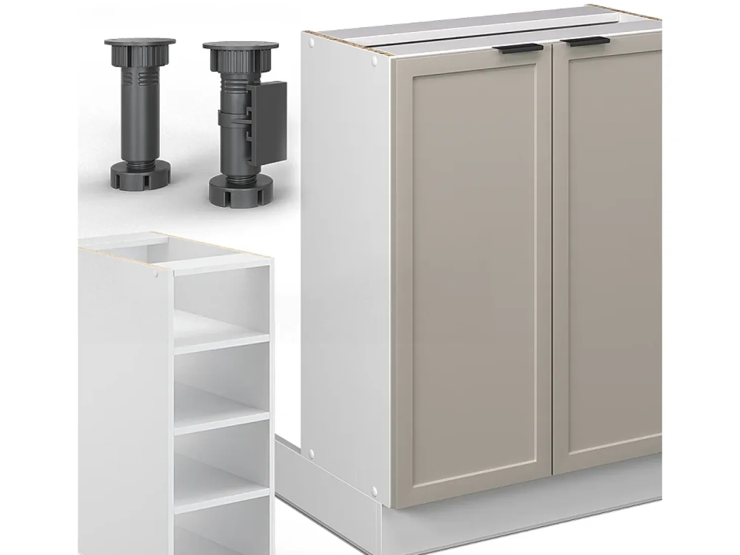 Isla de cocina grisbeige 90x60x82 fame-line