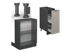 Isla de cocina grisbeige 90x60x82 fame-line