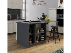 Isla de cocina grisbeige 90x60x82 fame-line