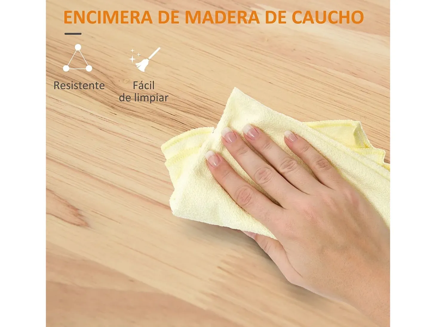 Isla de cocina Kalos Homcom extensible con ruedas blanco 92,5x128,8x75,5 cm