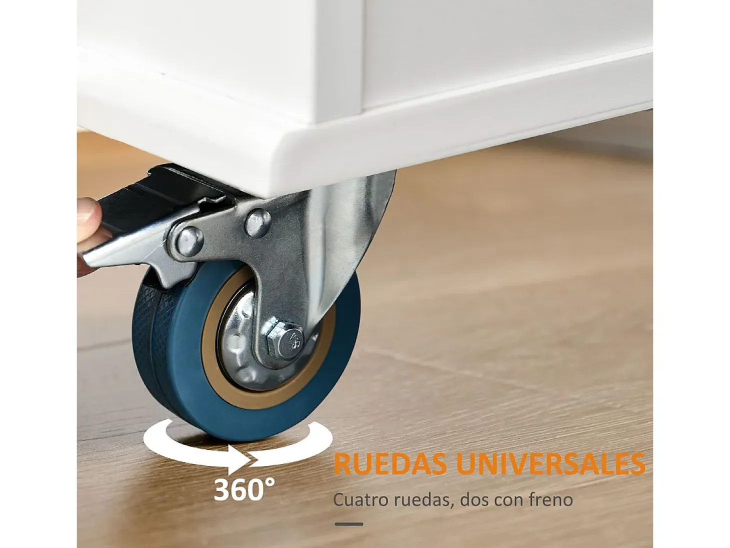 Isla de cocina Kalos Homcom extensible con ruedas blanco 92,5x128,8x75,5 cm