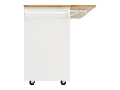 Isla de cocina moderna, mueble aparador con veta de madera, 137,5×39,5×95,6 cm, MDF, Blanco