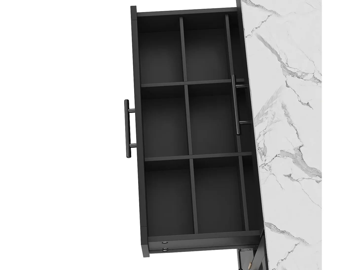 Isla de cocina móvil central - mesa de comedor plegable - con espacio de almacenamiento y estante para especias - con ruedas - Negro
