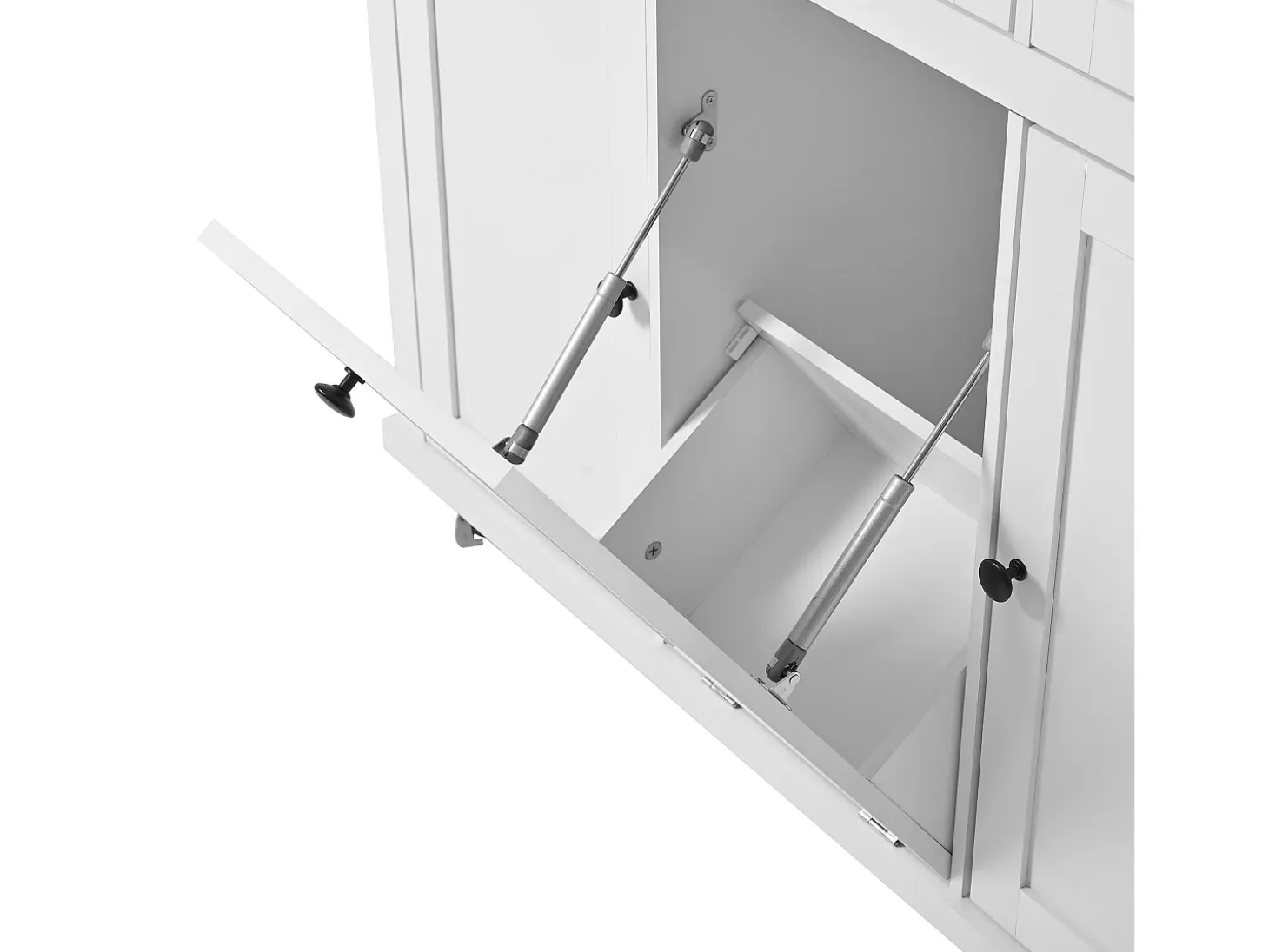 Isla de cocina móvil 131.2x46.2x92.7cm - con ruedas - 3 cajones y 3 puertas - encimera extensible - con toallero - blanco