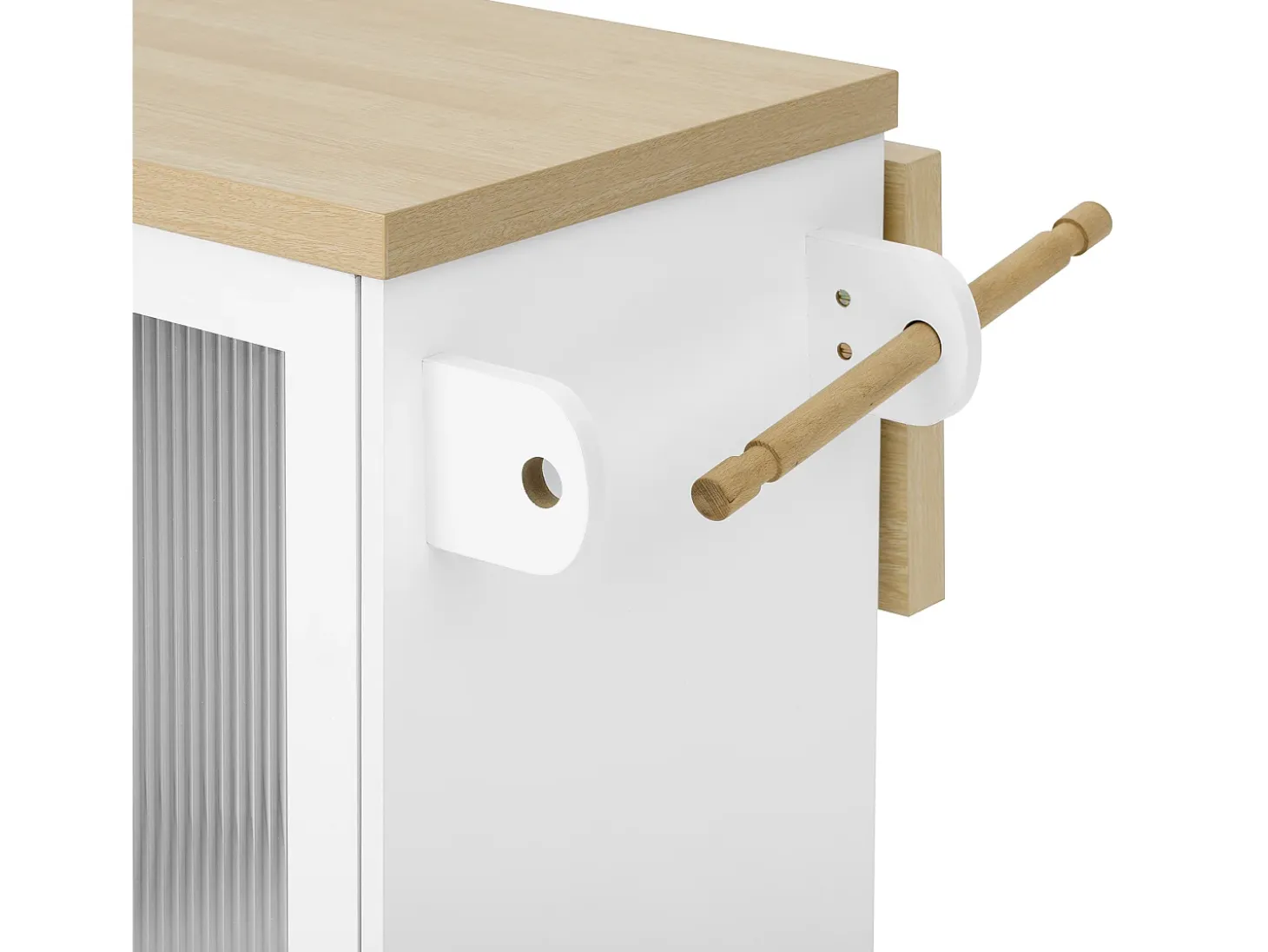 Isla de cocina móvil 100x42x91.5cm - encimera extensible - espacio de almacenamiento multifuncional - blanco