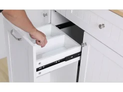 Isla de cocina móvil 140x40x92cm - encimera extensible - espacio de almacenamiento multifuncional - ​​blanco​