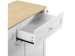 Isla de cocina móvil 140x40x92cm - encimera extensible - espacio de almacenamiento multifuncional - ​​blanco​