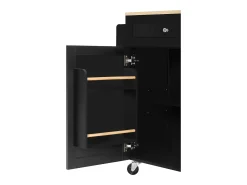 Isla de cocina móvil 140x40x92cm - encimera extensible - espacio de almacenamiento multifuncional - negro