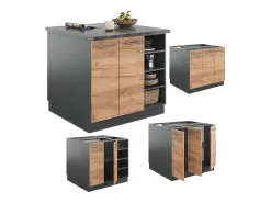 Isla de cocina oro power roble/antracita 90x60x82 fame-line