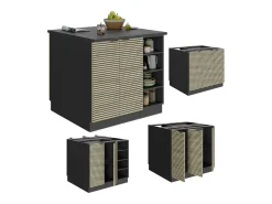 Isla de cocina panel de roble 90x60x82 fame-line