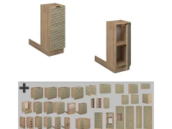 Isla de cocina panel de roble 30x70x82 fame-line