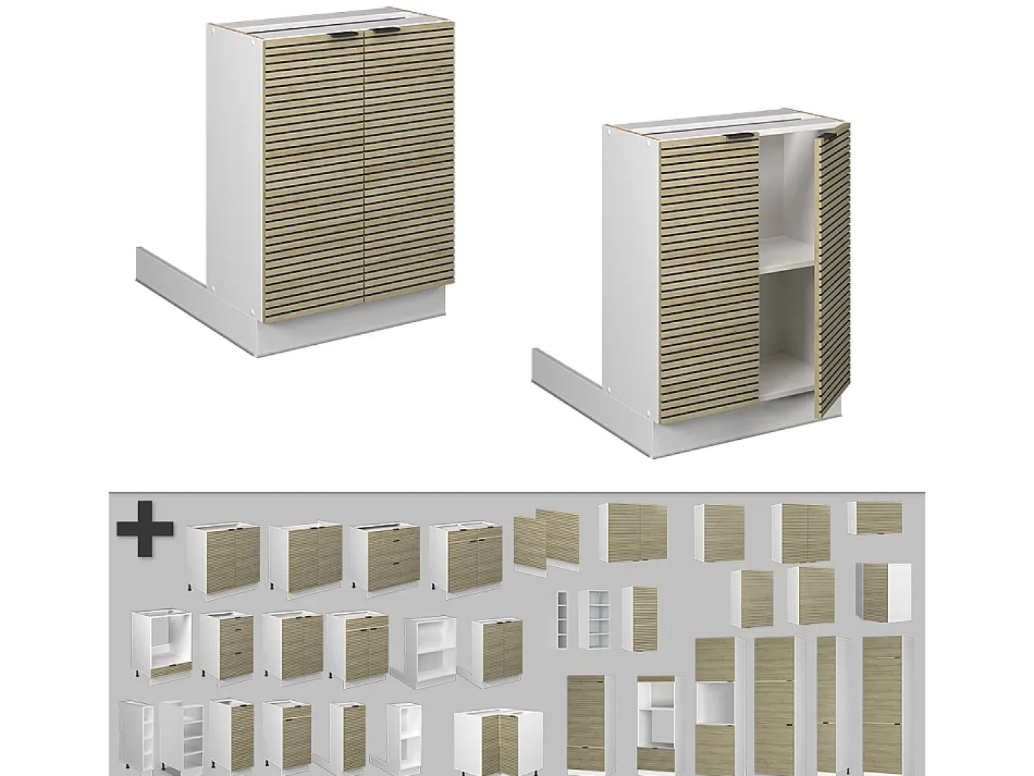 Isla de cocina panel de roble 60x30x82 fame-line