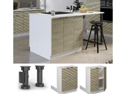 Isla de cocina panel de roble 60x30x82 fame-line