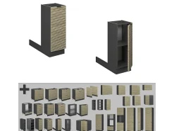 Isla de cocina panel de roble 30x70x82 fame-line