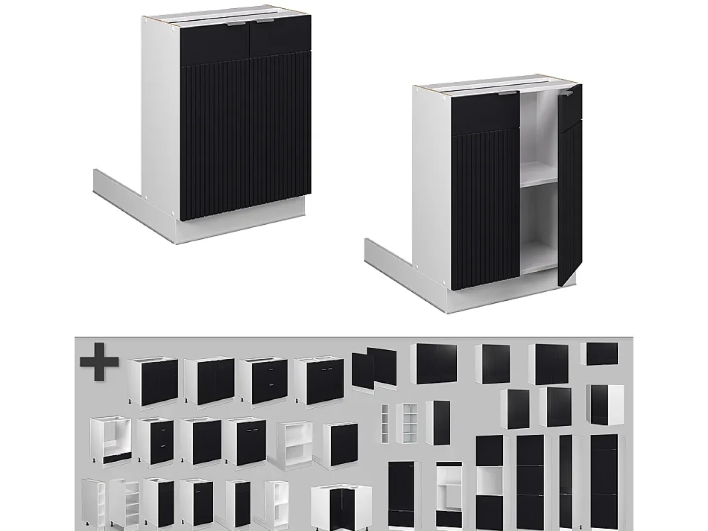Isla de cocina rayas negras 60x30x82 fame-line