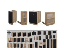 Isla de cocina rayas negras 90x60x82 fame-line