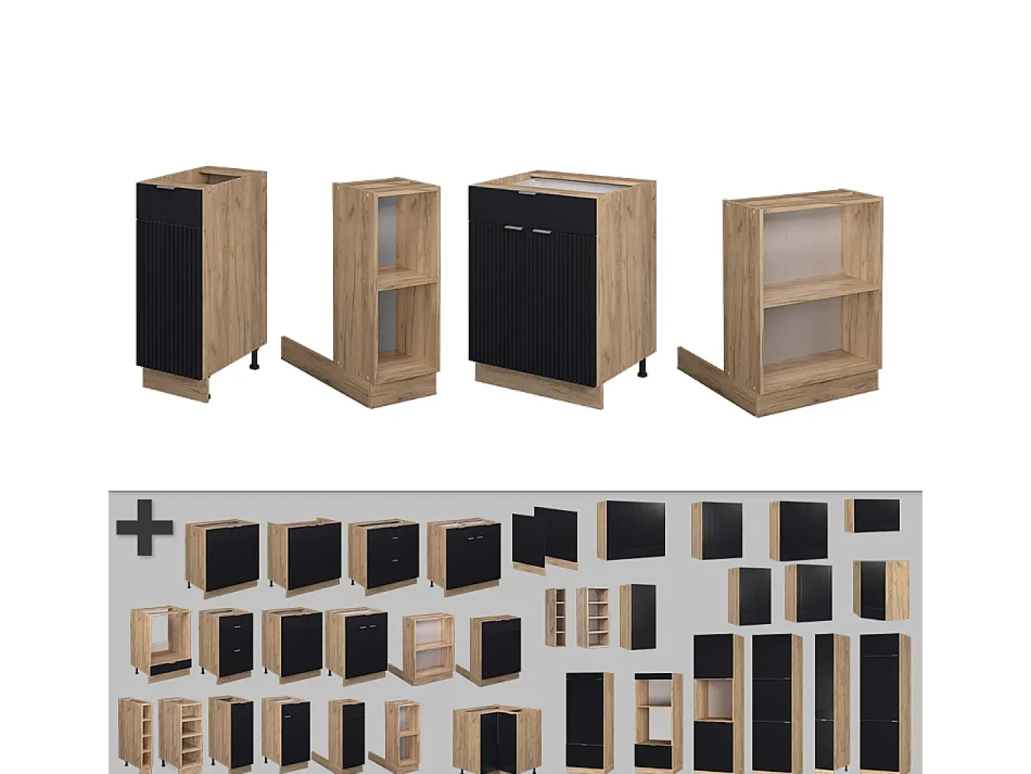 Isla de cocina rayas negras 90x60x82 fame-line