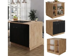 Isla de cocina rayas negras 90x60x82 fame-line