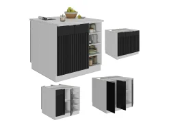 Isla de cocina rayas negras 90x60x82 fame-line