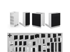 Isla de cocina rayas negras 90x60x82 fame-line