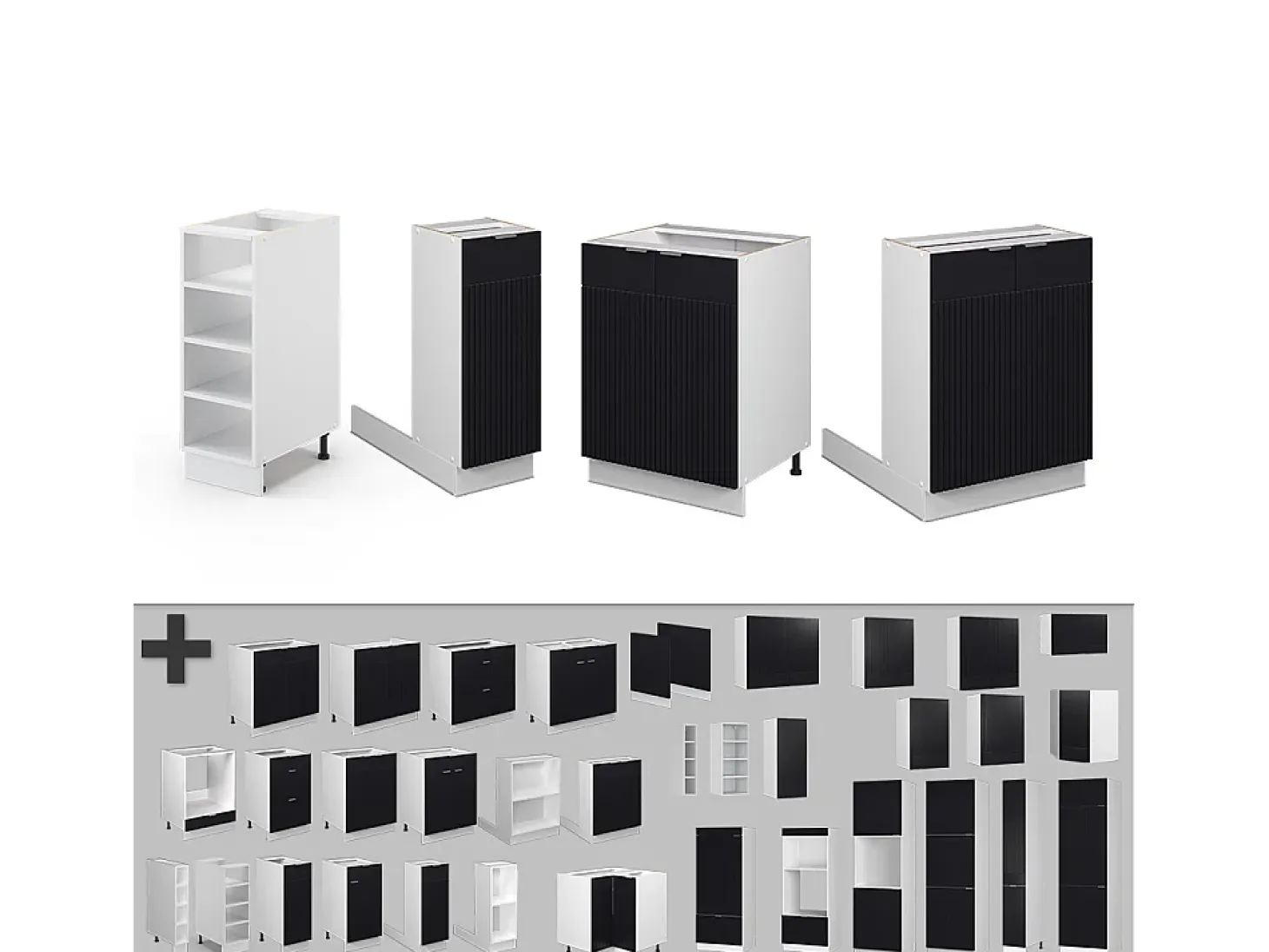 Isla de cocina rayas negras 90x60x82 fame-line
