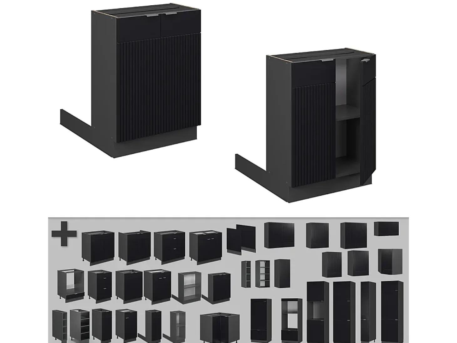 Isla de cocina rayas negras 60x70x82 fame-line