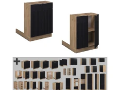 Isla de cocina rayas negras 60x30x82 fame-line