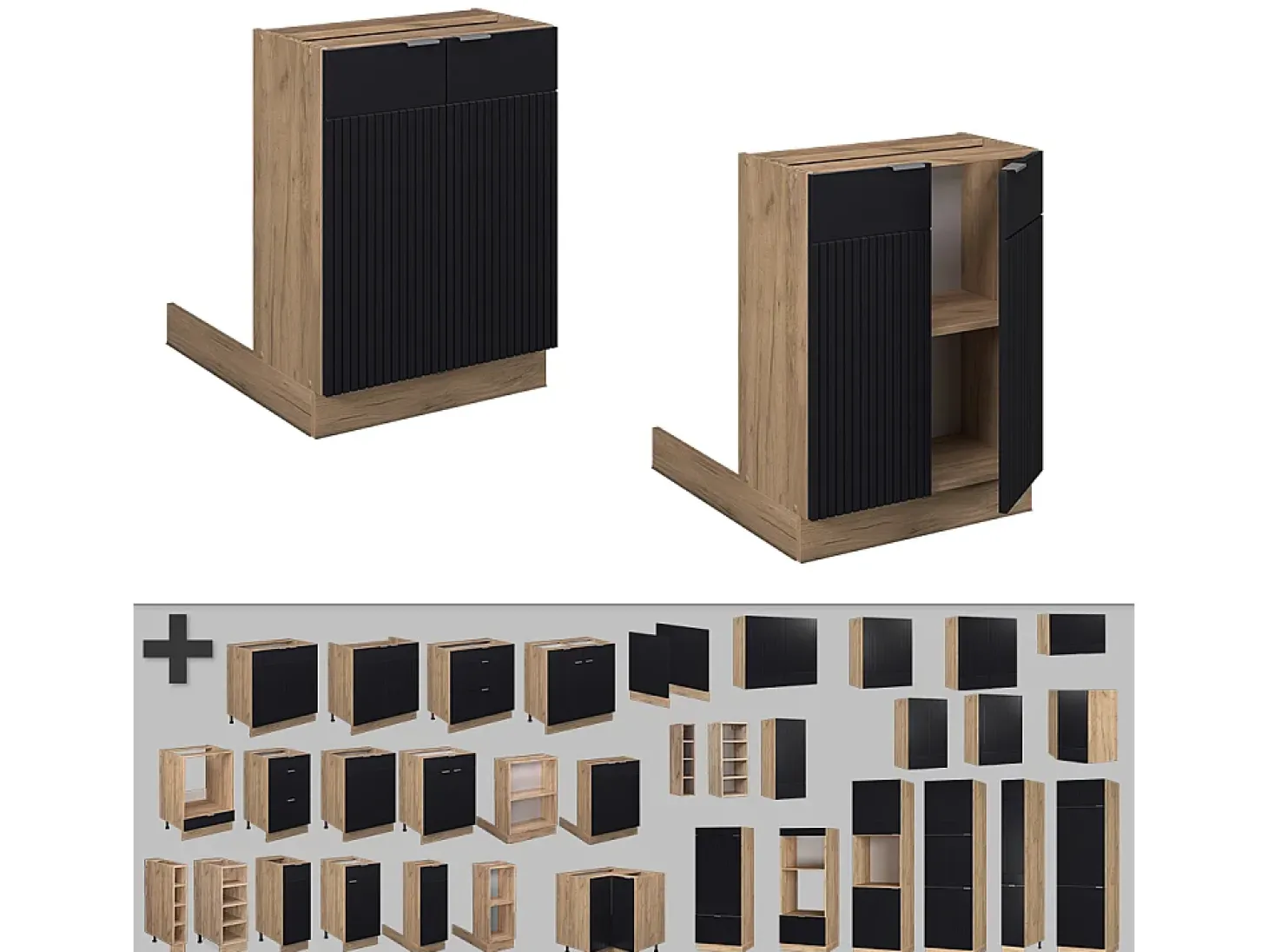 Isla de cocina rayas negras 60x30x82 fame-line