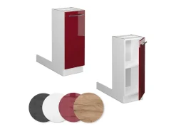 Isla de cocina rojo burdeos alto brillo 30x70x82 fame-line