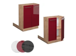 Isla de cocina rojo burdeos alto brillo 60x30x82 fame-line