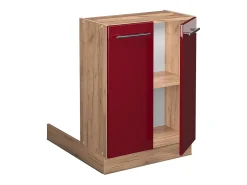 Isla de cocina rojo burdeos alto brillo 60x30x82 fame-line