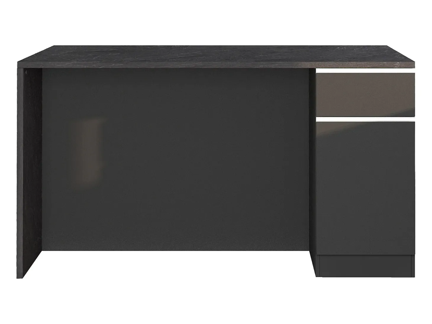 Isla de cocina Sole con 2 puertas y 2 cajones, color antracita mate/report, 160 x 90 x 90 cm