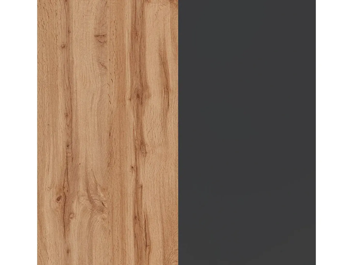 Isla de cocina Sole con 4 puertas y 4 cajones, color antracita mate/roble, 200 x 90 x 90 cm