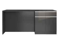 Isla de cocina Sole con 4 puertas y 4 cajones en antracita mate/report 200x90x90 cm