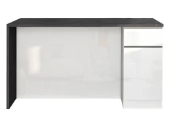 Isla de cocina Sole con 2 puertas y 2 cajones blanco brillo y report 160x90x90 cm