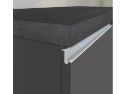 Isla de cocina Sole con 1 puerta, 2 cajones y 6 compartimentos, color antracita mate/report 153x90x91 cm