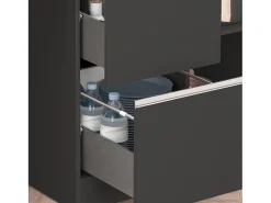 Isla de cocina Sole con 1 puerta, 2 cajones y 6 compartimentos, color antracita mate/report 153x90x91 cm