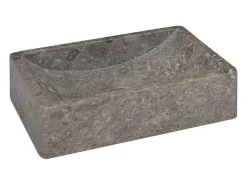 Jacques-Didier-Paul Lavabo de mármol gris con brillo 45x30x12 cm